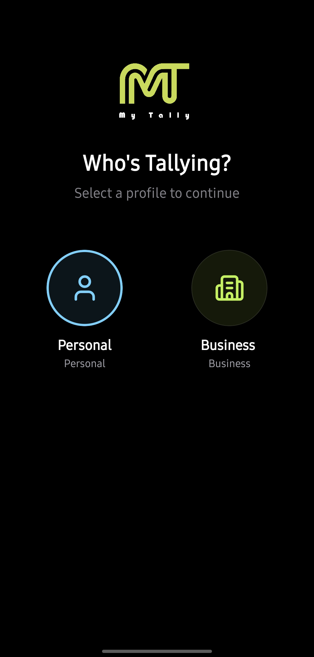 My Tally Screen 1
